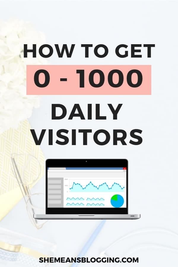 Blog traffic for beginners : how to get 0-1000 daily visitors to your blog for free. But, how to get daily 1000 pageviews? Work on 3 things! Click to find out #bloggingtips