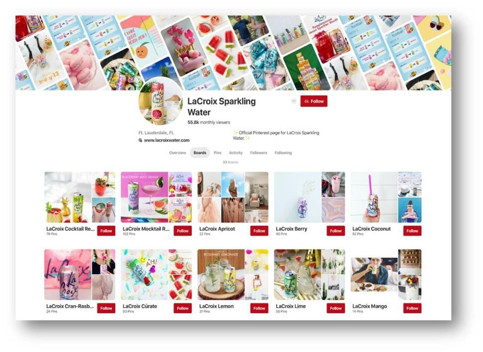 LaCroix Pinterest Account