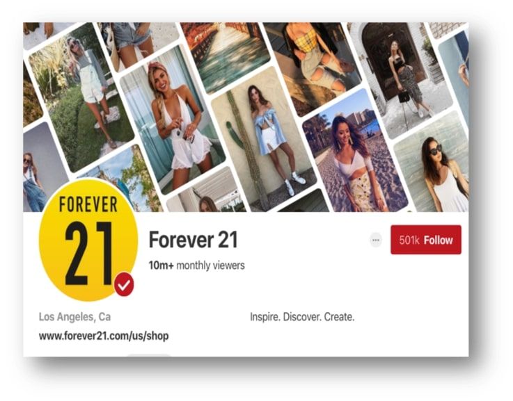 Forever 21 Business Pinterest Page