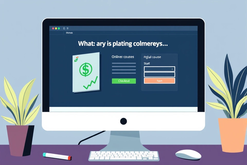 Computer screen showing an online course or digital product sales page for a blogging niche topic.